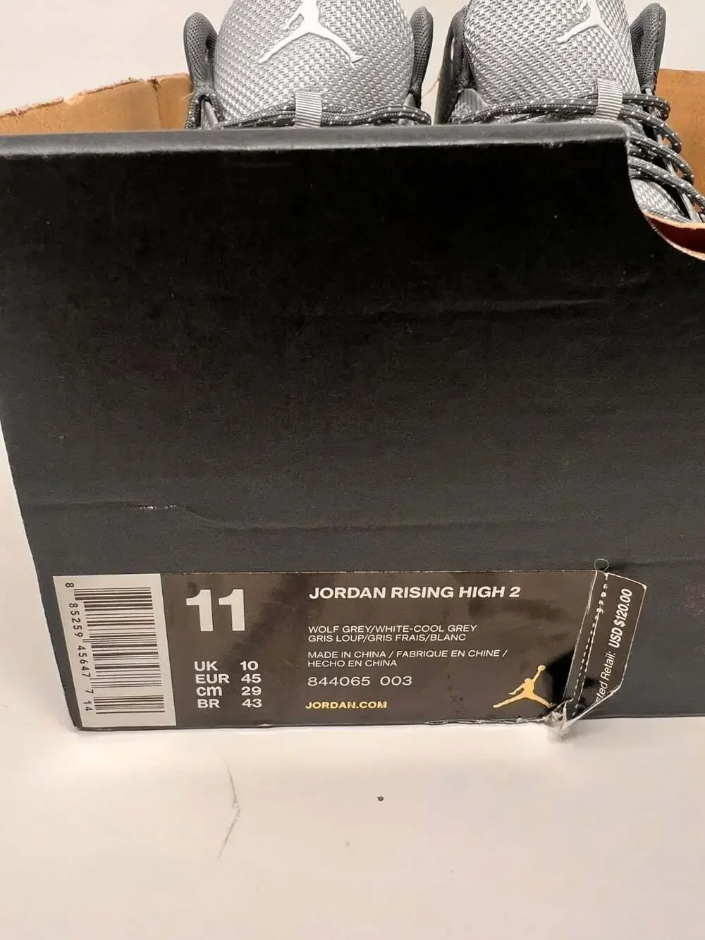 Nike Air Jordan Rising High 2 Wolf Grey White Men's Size 11